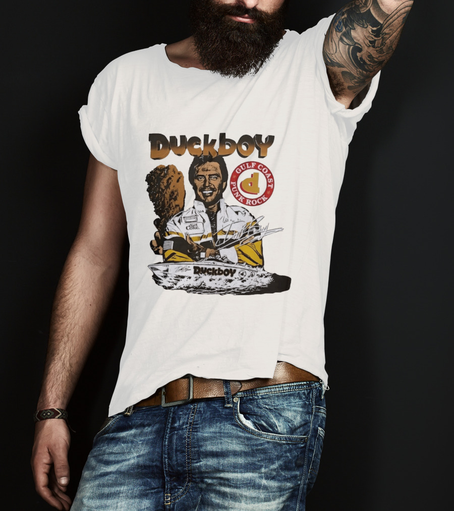 Duckboy Gulf Coast Punk Rock Diet Coke Racing Boat Signature T-Shirt