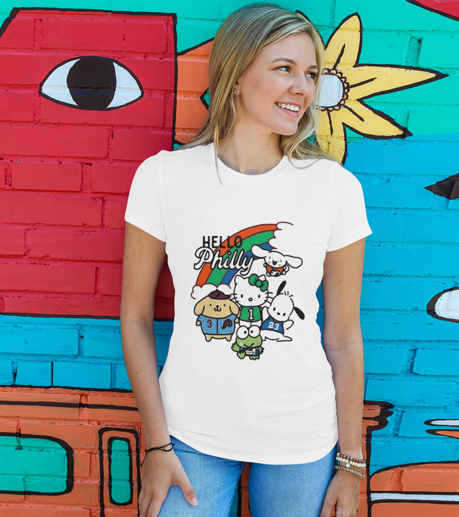 Hello Philly Sanrio Characters Rainbow Sports Team T-Shirt