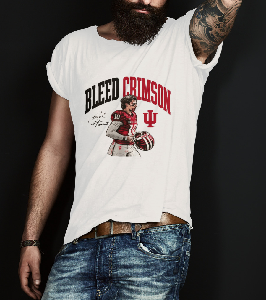 Bleed Crimson Indiana Josh Hoover IU Football T-Shirt