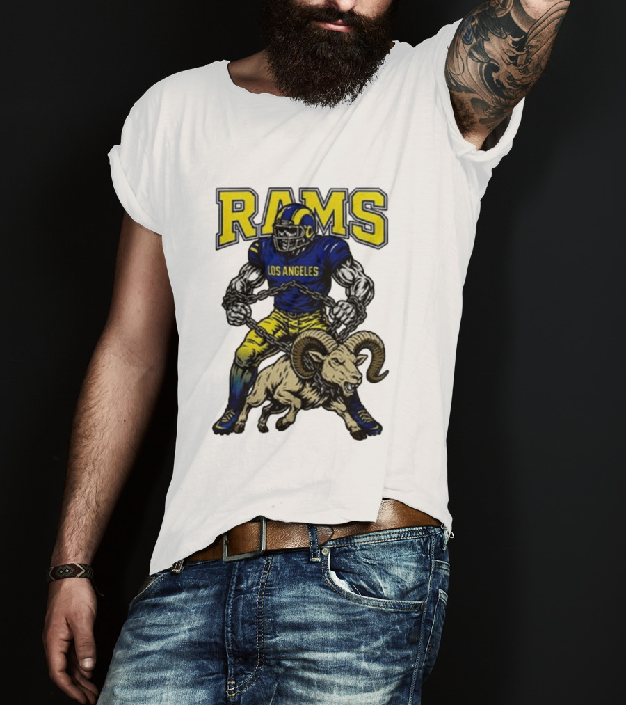 Los Angeles Rams Chain Wielding Mascot Power T-Shirt