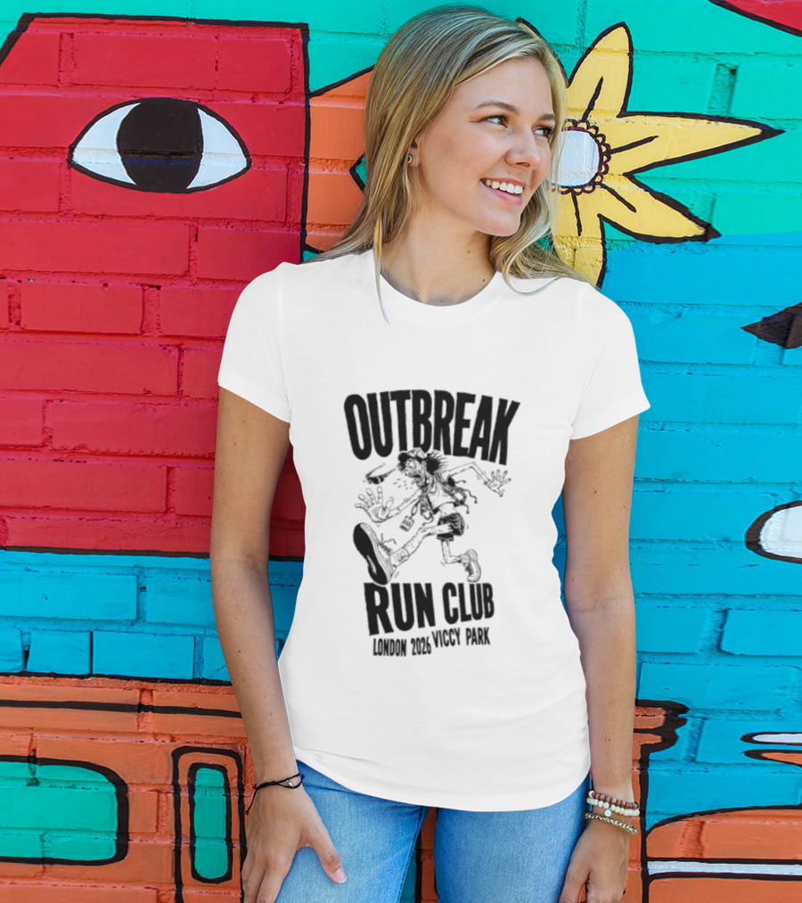 Outbreak Fest Run Club London 2026 Viccy Park Running Zombie T-Shirt