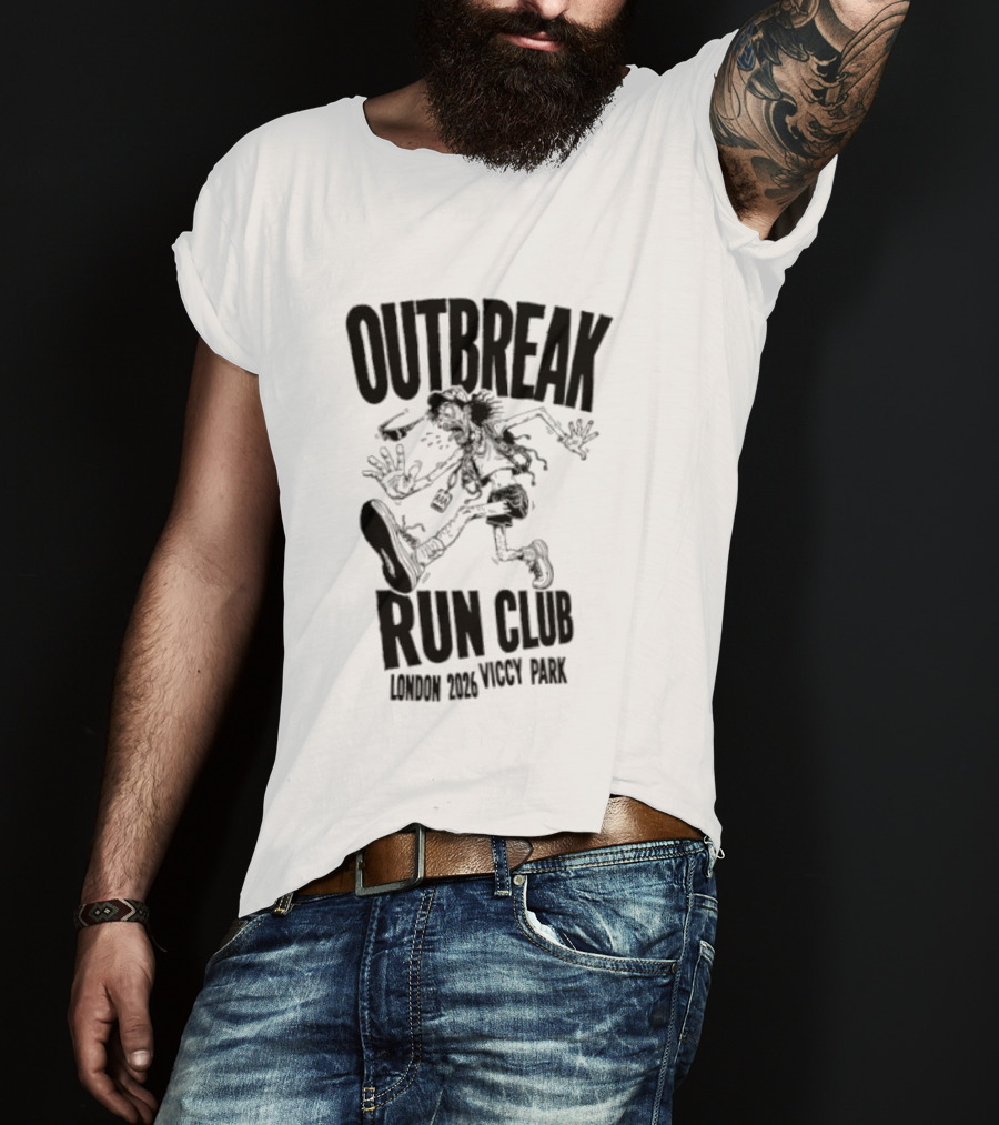 Outbreak Fest Run Club London 2026 Viccy Park Running Zombie T-Shirt