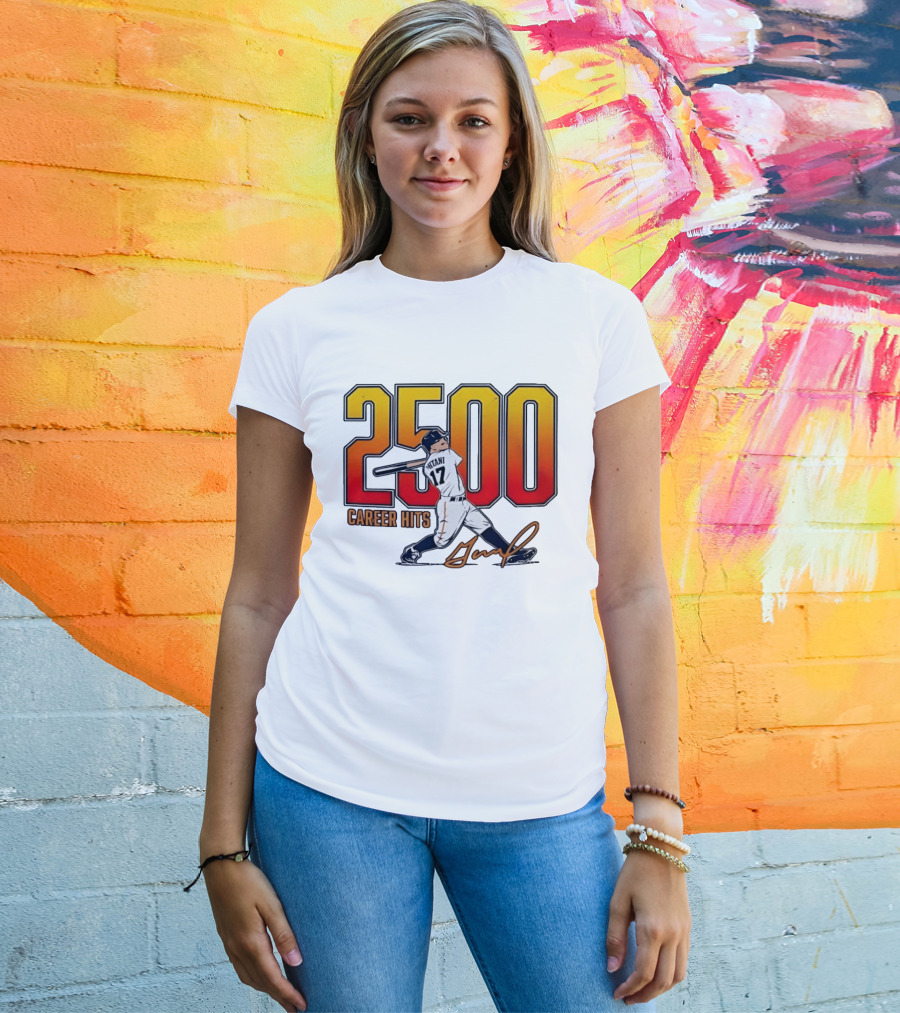 Shohei Ohtani 2500 Career Hits 17 Baseball Player Signature T-Shirt