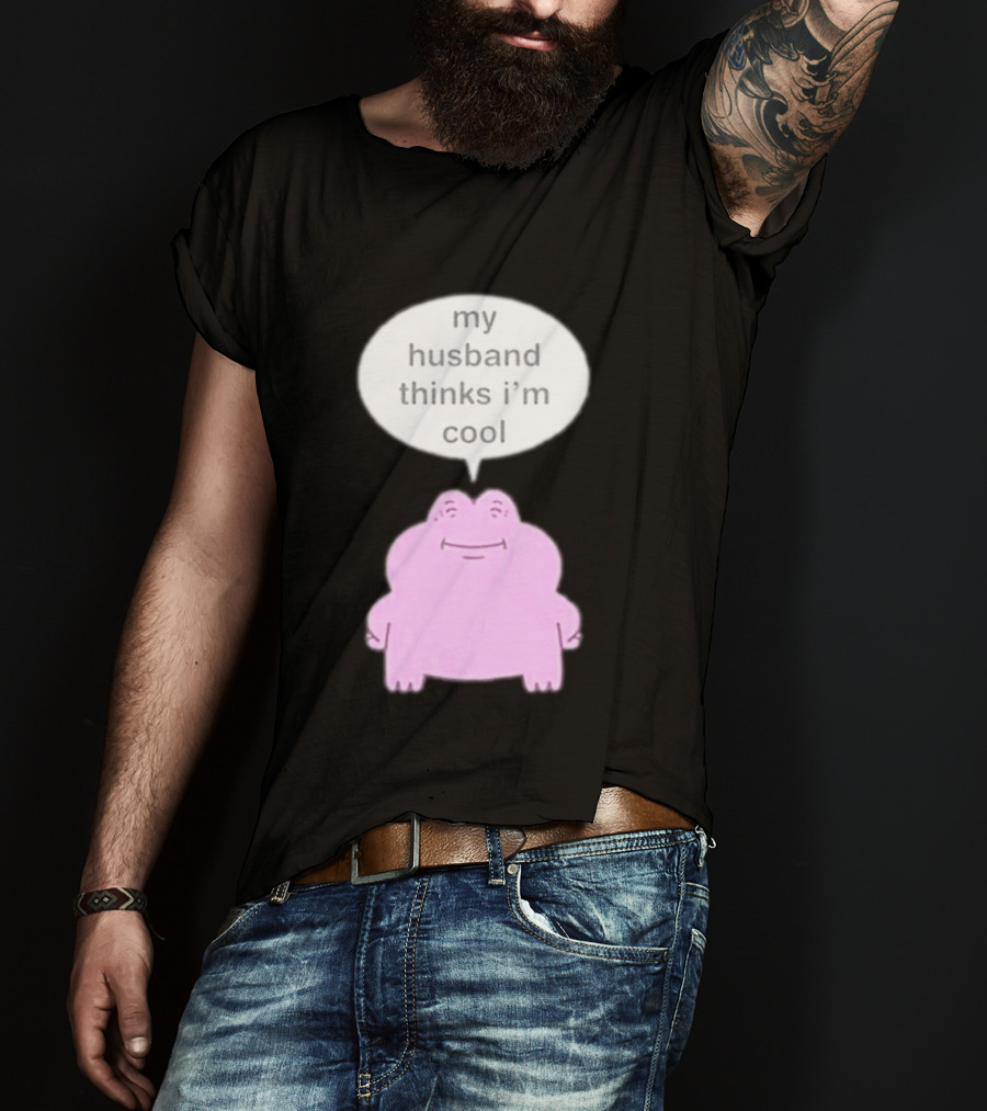 My Husband Thinks I'm Cool Pink Frog T-Shirt