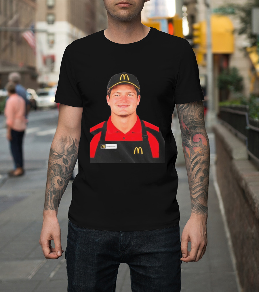 Drake Maye McDonald's Crew Member Uniform New England Patriots T-Shirt
