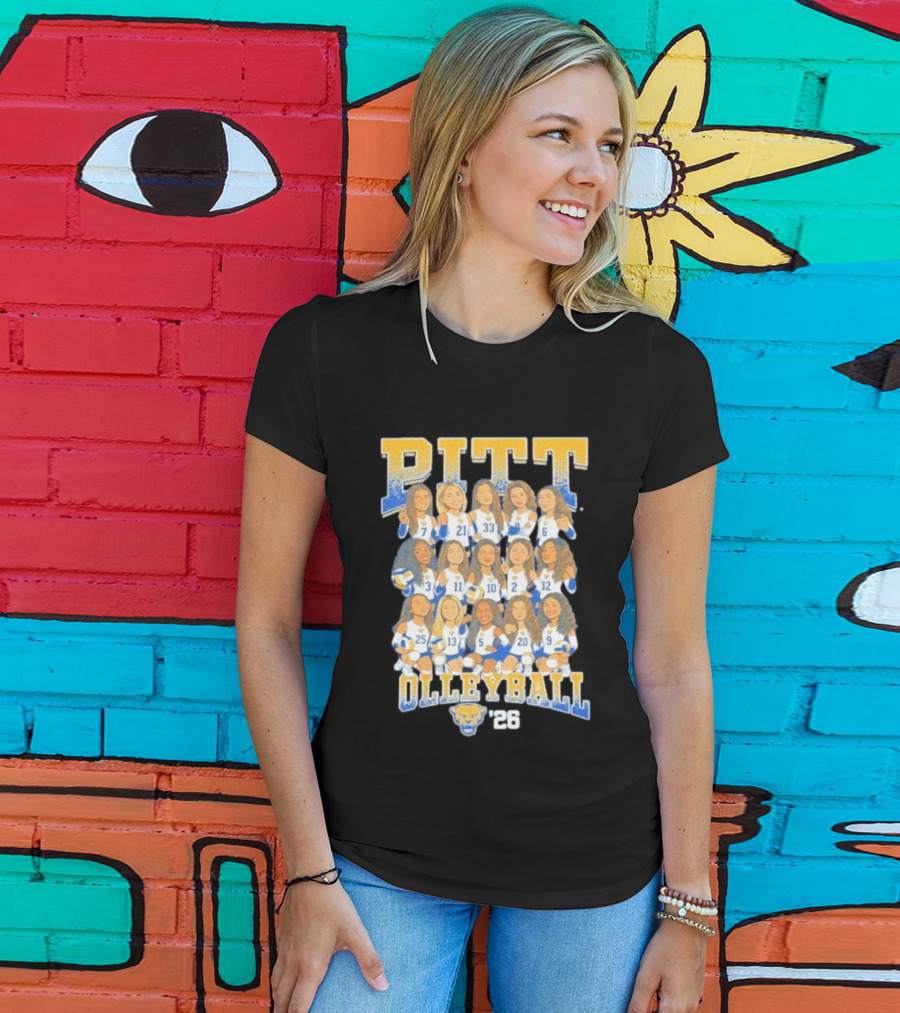 Pitt Volleyball 2026 Team Caricature Panthers T-Shirt