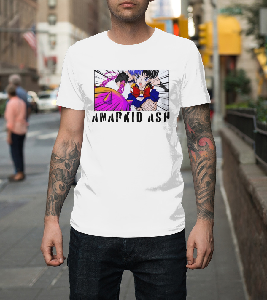 Anarkid Ash Sailor Moon Anime Punk Fighter In Action T-Shirt