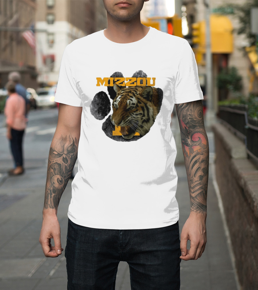 Mizzou Tigers Paw NCAA College Sports Tiger Head T-Shirt