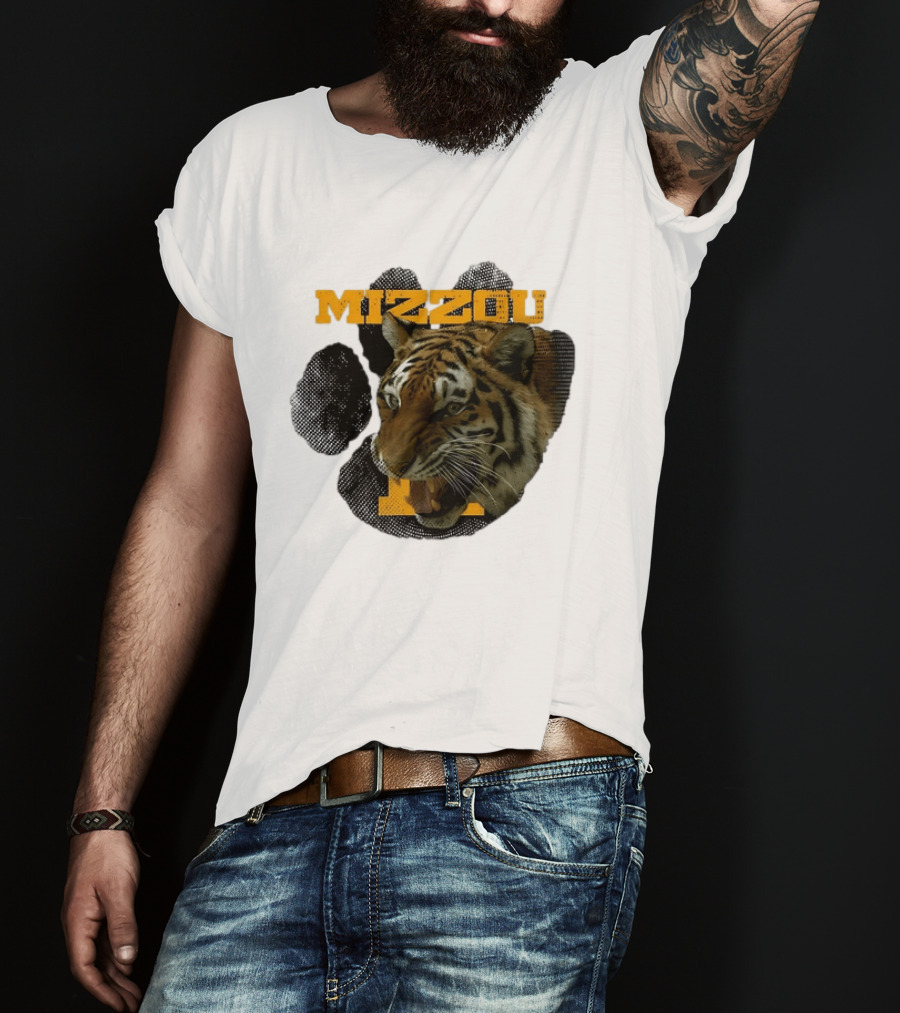 Mizzou Tigers Paw NCAA College Sports Tiger Head T-Shirt