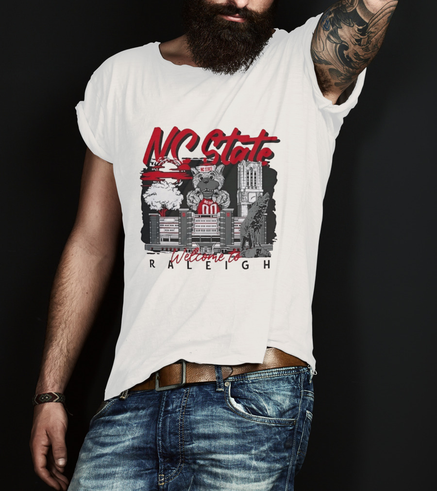 NC State Wolfpack Welcome To Raleigh Rooftop Skyline Sports Fan Gear T-Shirt