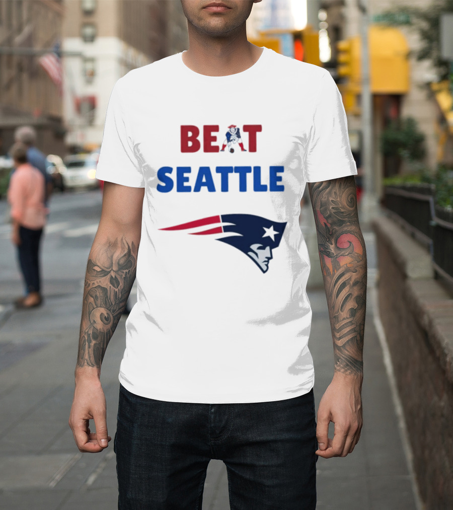 Beat Seattle New England Patriots Football Fan Gear T-Shirt