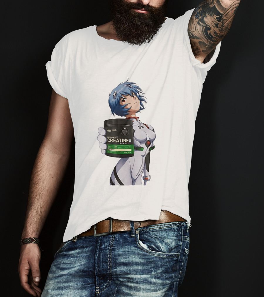 Rei Ayanami With Optimum Nutrition Creatine Supplement T-Shirt