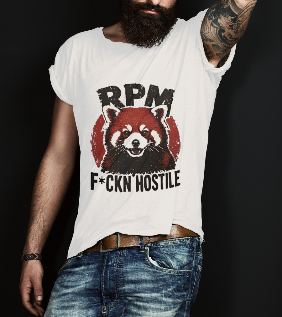 RPM Fckn Hostile Red Panda Fierce Cartoon T-Shirt