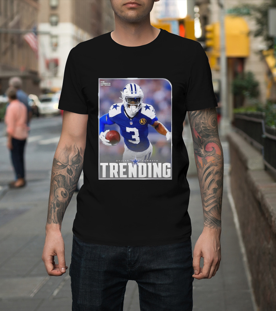 Dallas Cowboys Network Trending Number 3 Player Football T-Shirt