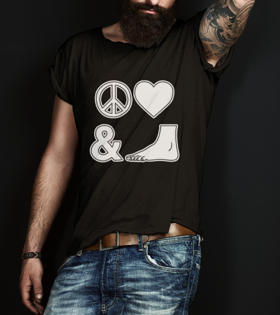 Peace Love & Feet Heart Foot T-Shirt