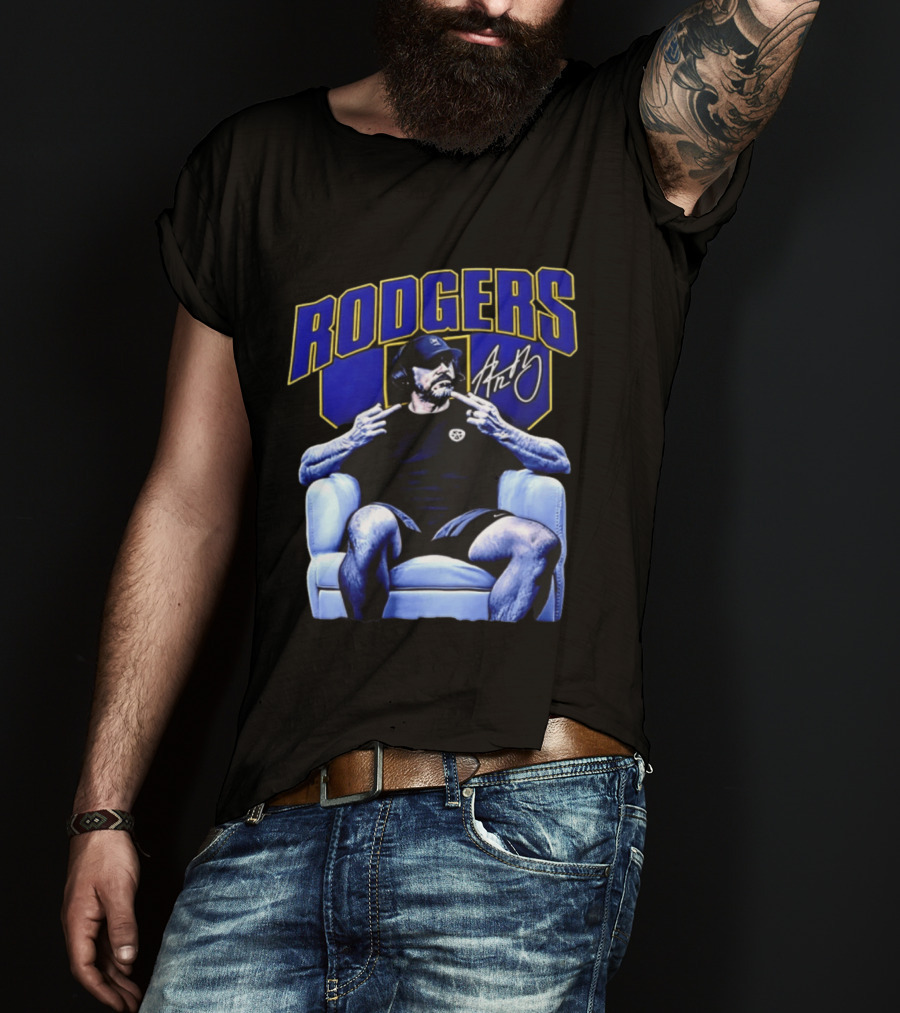 Rodgers Aaron Rodgers Signed Pittsburgh Steelers Quarterback Icon Armchair T-Shirt