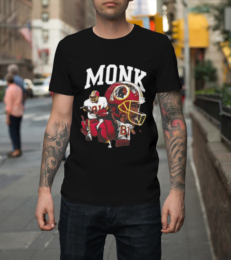 MONK Washington Redskins Bootleg Football Helmet Player Collage 81 T-Shirt
