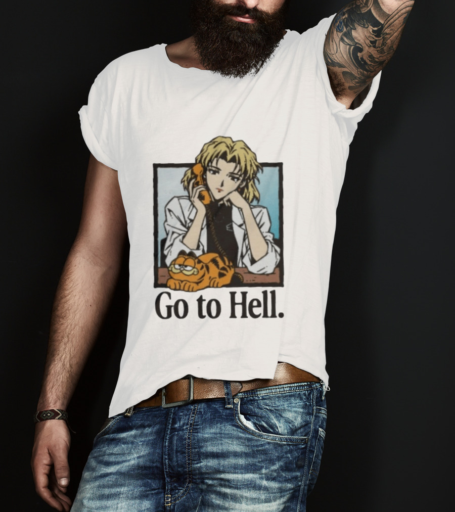 Ritsuko Evangelion Go To Hell Lasagna Cat Phone T-Shirt