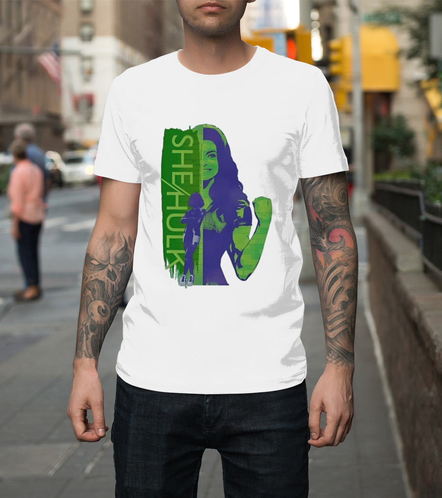 She Hulk Marvel Superhero Jennifer Walters Comic Style Heroic Pose T-Shirt