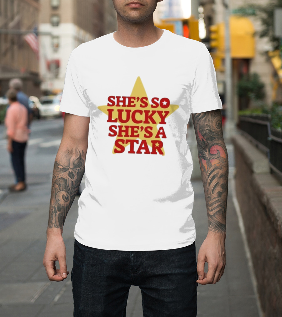 She's So Lucky She's A Star Yellow Star T-Shirt