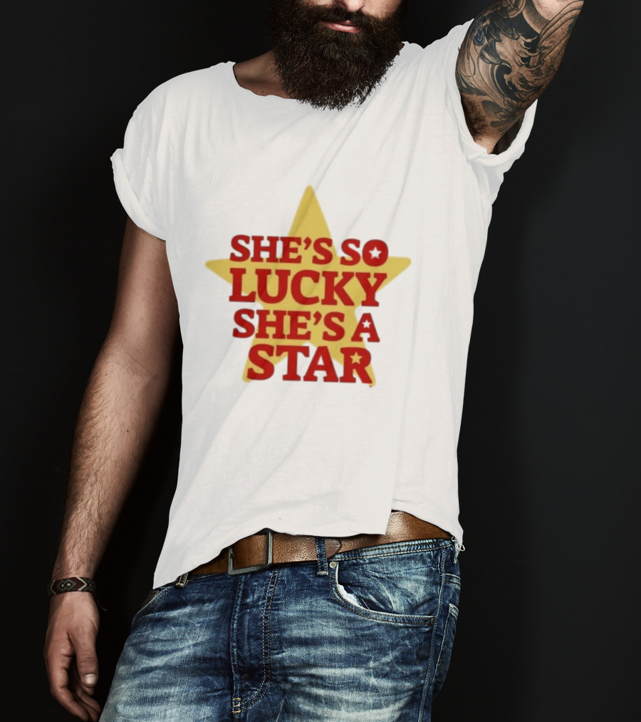 She's So Lucky She's A Star Yellow Star T-Shirt