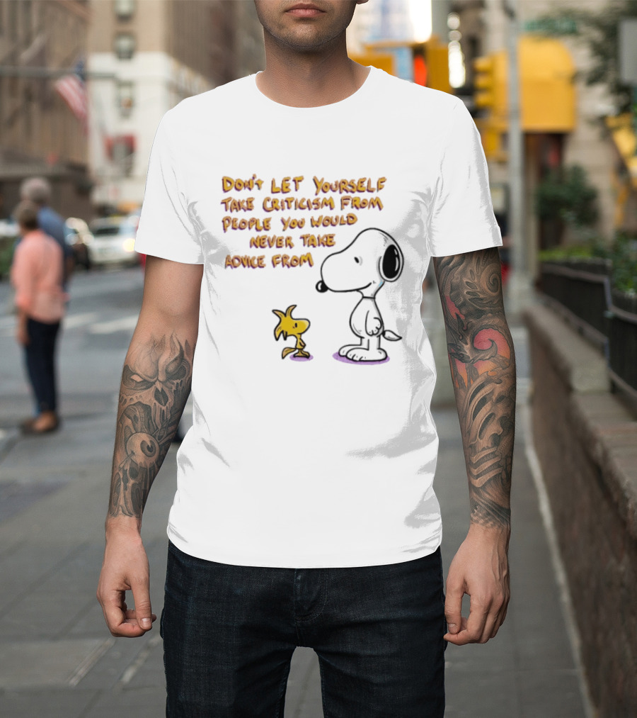 Snoopy Advice Criticism Peanuts Woodstock T-Shirt