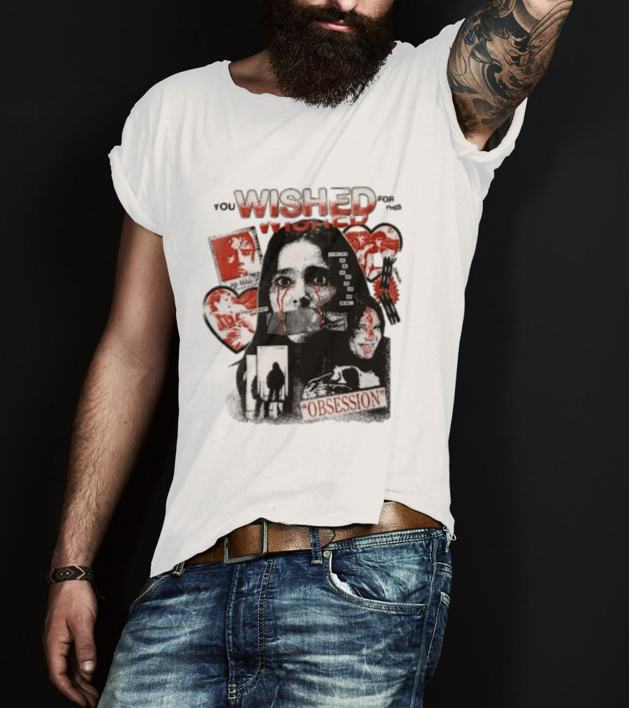 You Wished For This Obsession Nikki Halftone Gagged Woman Blood Tears Collage T-Shirt