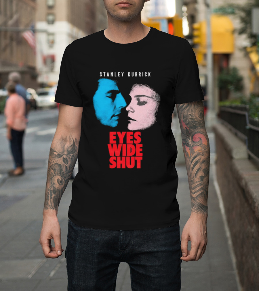 Stanley Kubrick Eyes Wide Shut Blue And Pink Faces T-Shirt