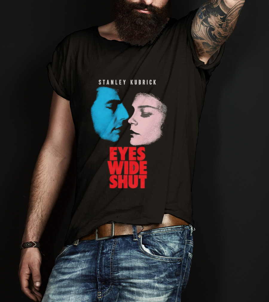 Stanley Kubrick Eyes Wide Shut Blue And Pink Faces T-Shirt
