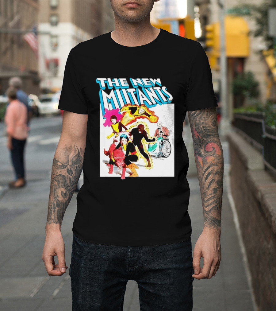 The New Mutants Marvel Comic Book Cover Featuring Iconic Characters T-Shirt