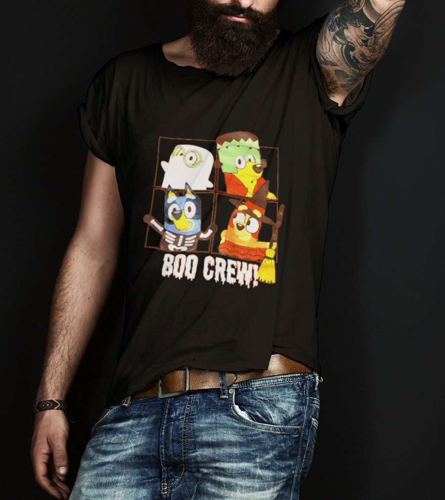 Boo Crew Bluey Halloween Ghost Frankenstein Witch Skeleton T-Shirt