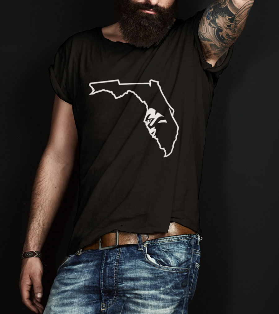 Miami Florida State Seminoles Outline Map T-Shirt
