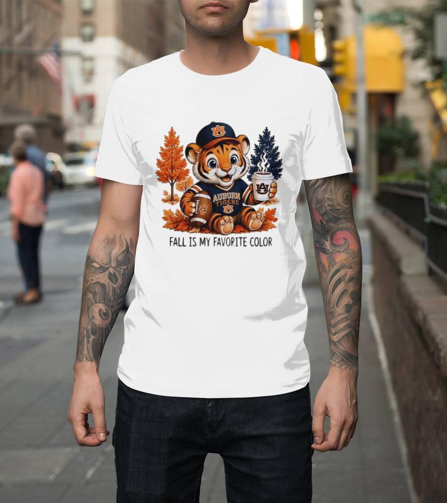 Auburn Tigers Fall Is My Favorite Color Football And Coffee Tiger T-Shirt