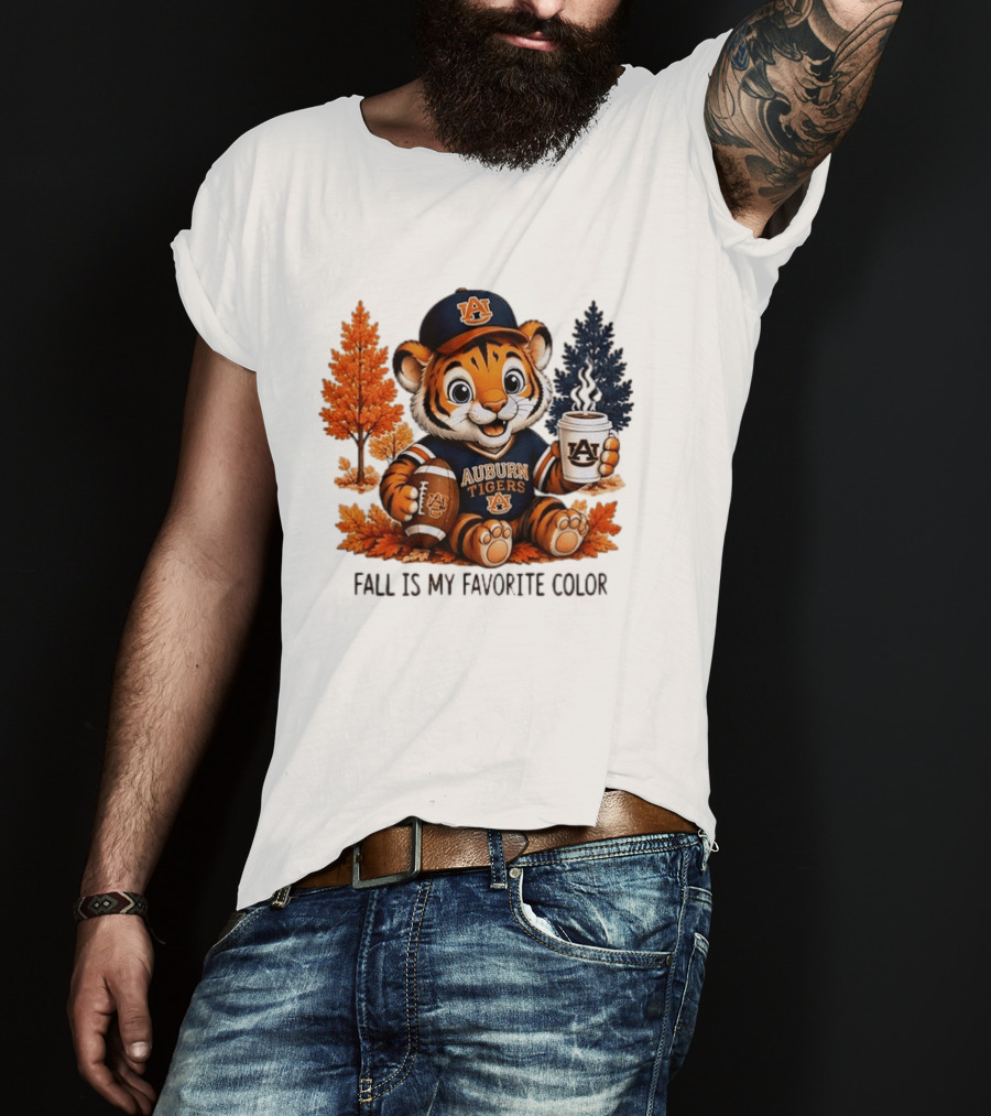 Auburn Tigers Fall Is My Favorite Color Football And Coffee Tiger T-Shirt
