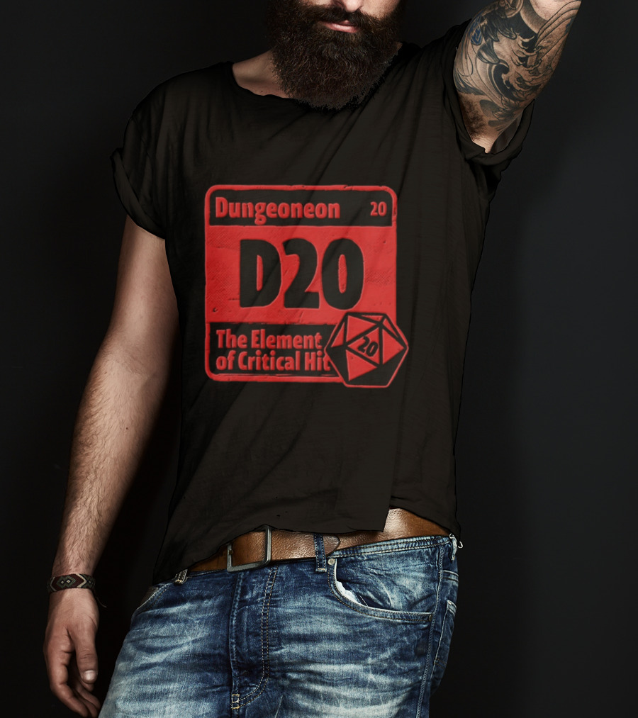 Dungeoneon D20 The Element Of Critical Hit Dice T-Shirt