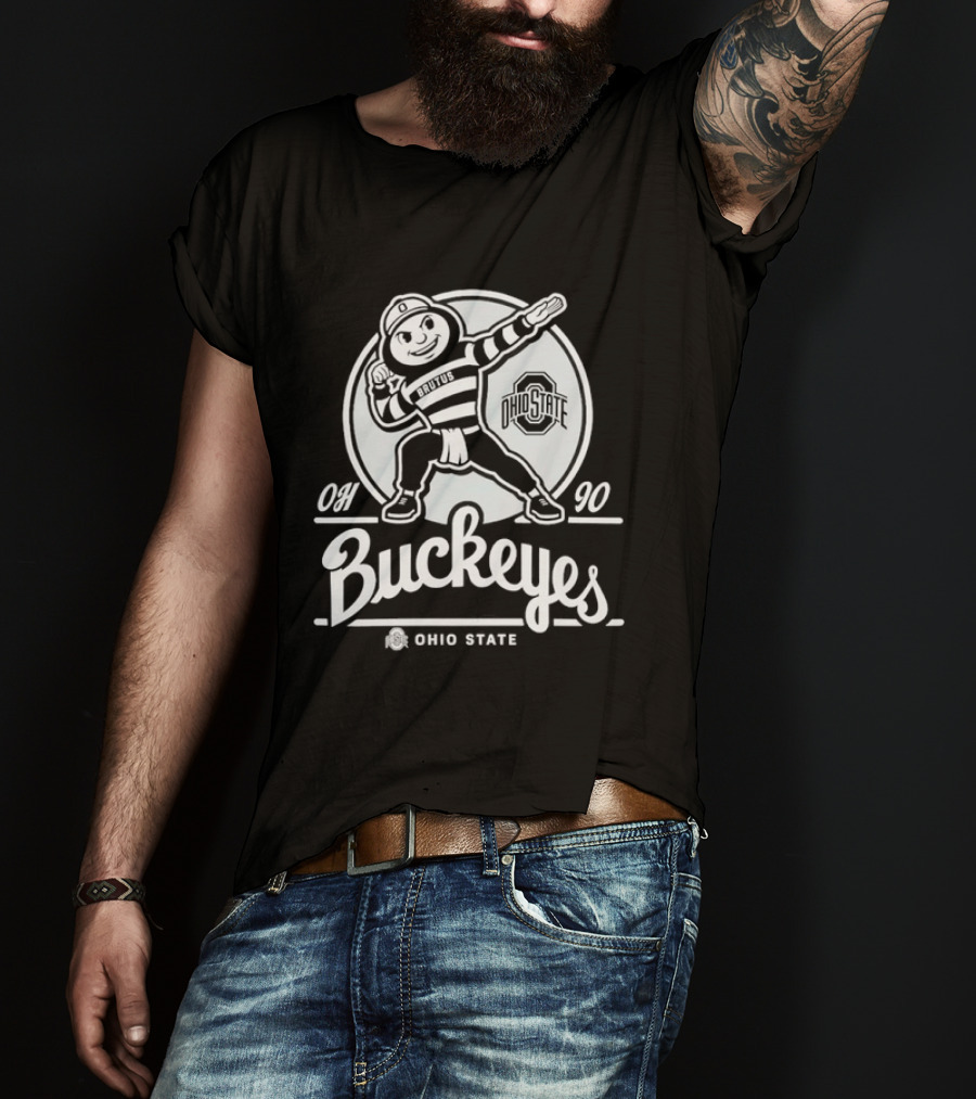 Ohio State Buckeyes OH 90 Brutus Mascot Graphic 47 Mark T-Shirt