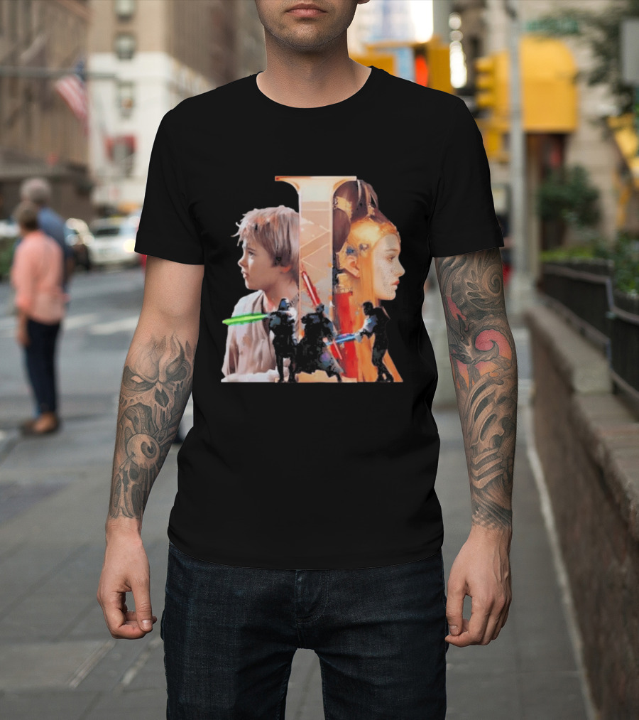 Rebel Scums The Phantom Menace 25th Anniversary Celebration With Iconic Characters And Lightsabers T-Shirt