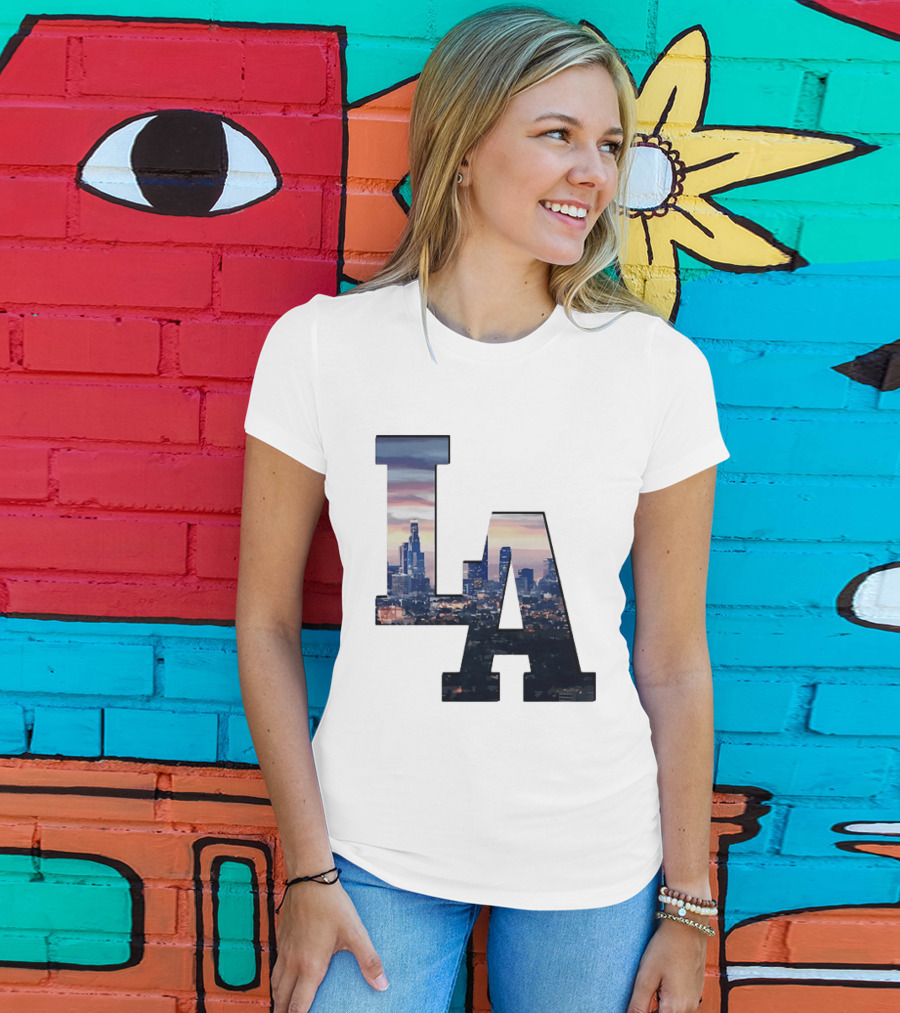 Los Angeles City Skyline LA California Sunset View T-Shirt