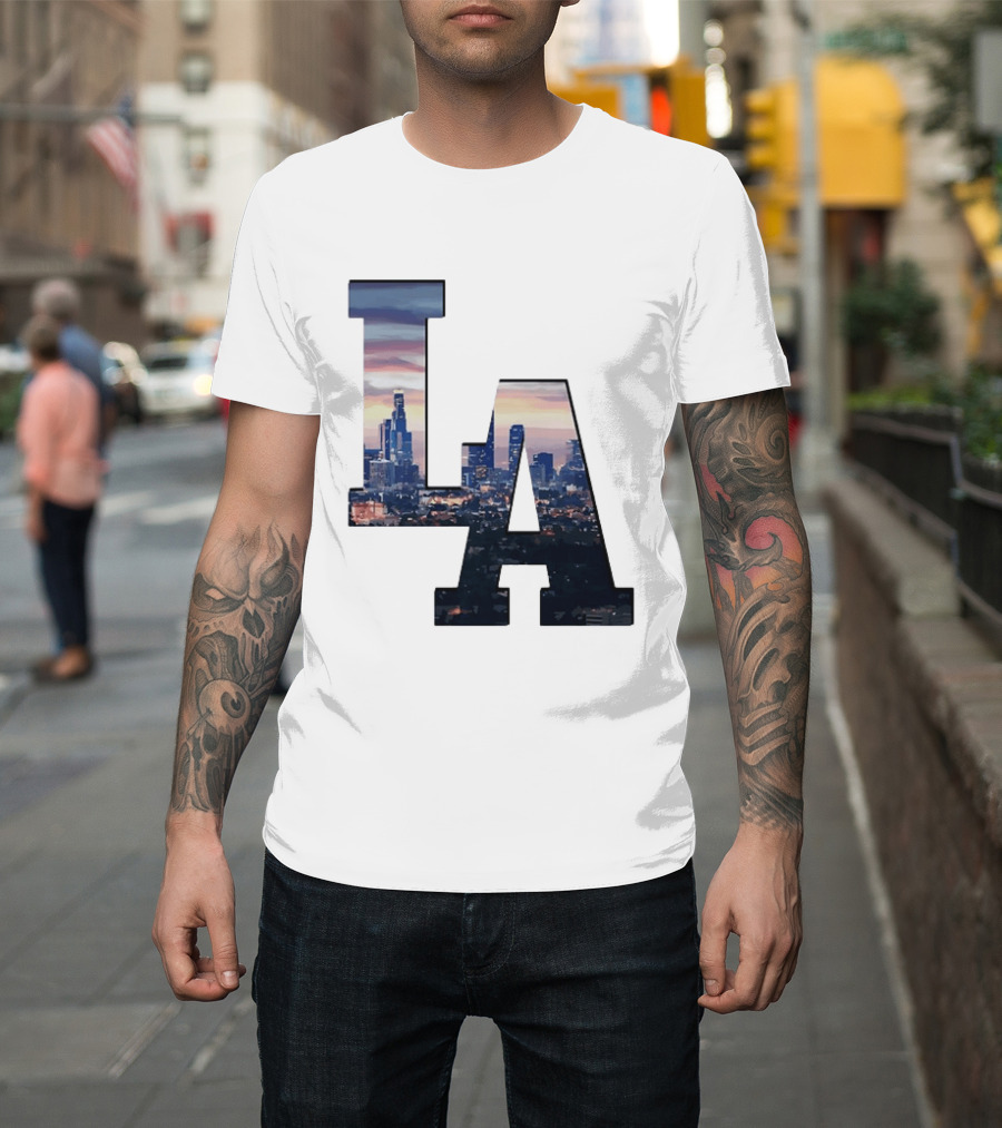 Los Angeles City Skyline LA California Sunset View T-Shirt