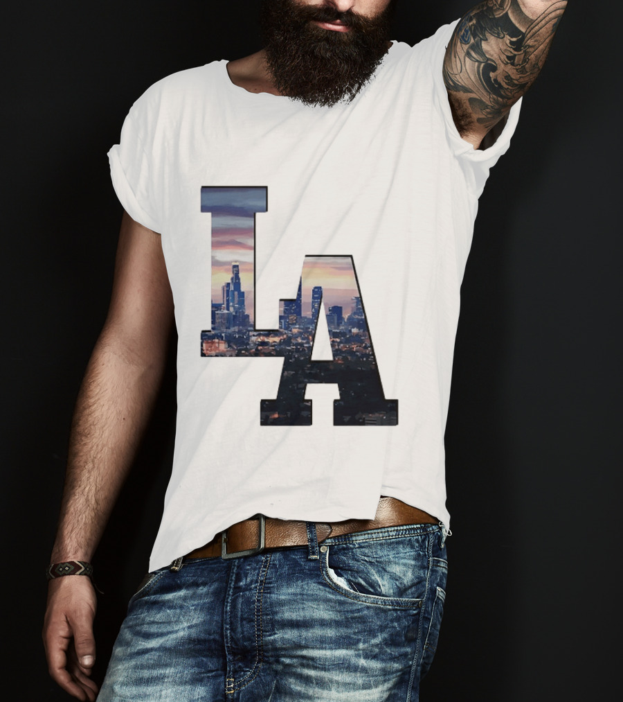 Los Angeles City Skyline LA California Sunset View T-Shirt