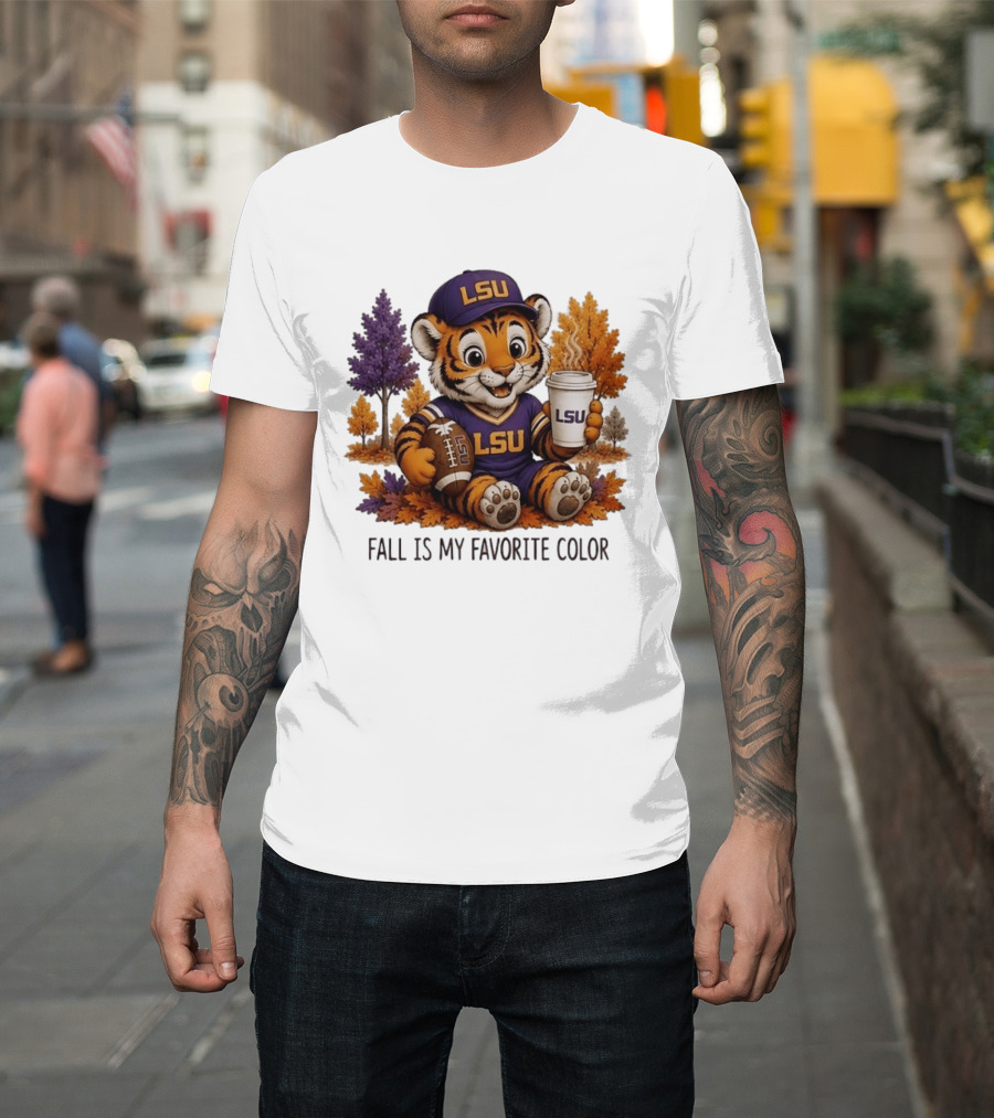 LSU Tiger Fall Is My Favorite Color College Football Cute Autumn T-Shirt