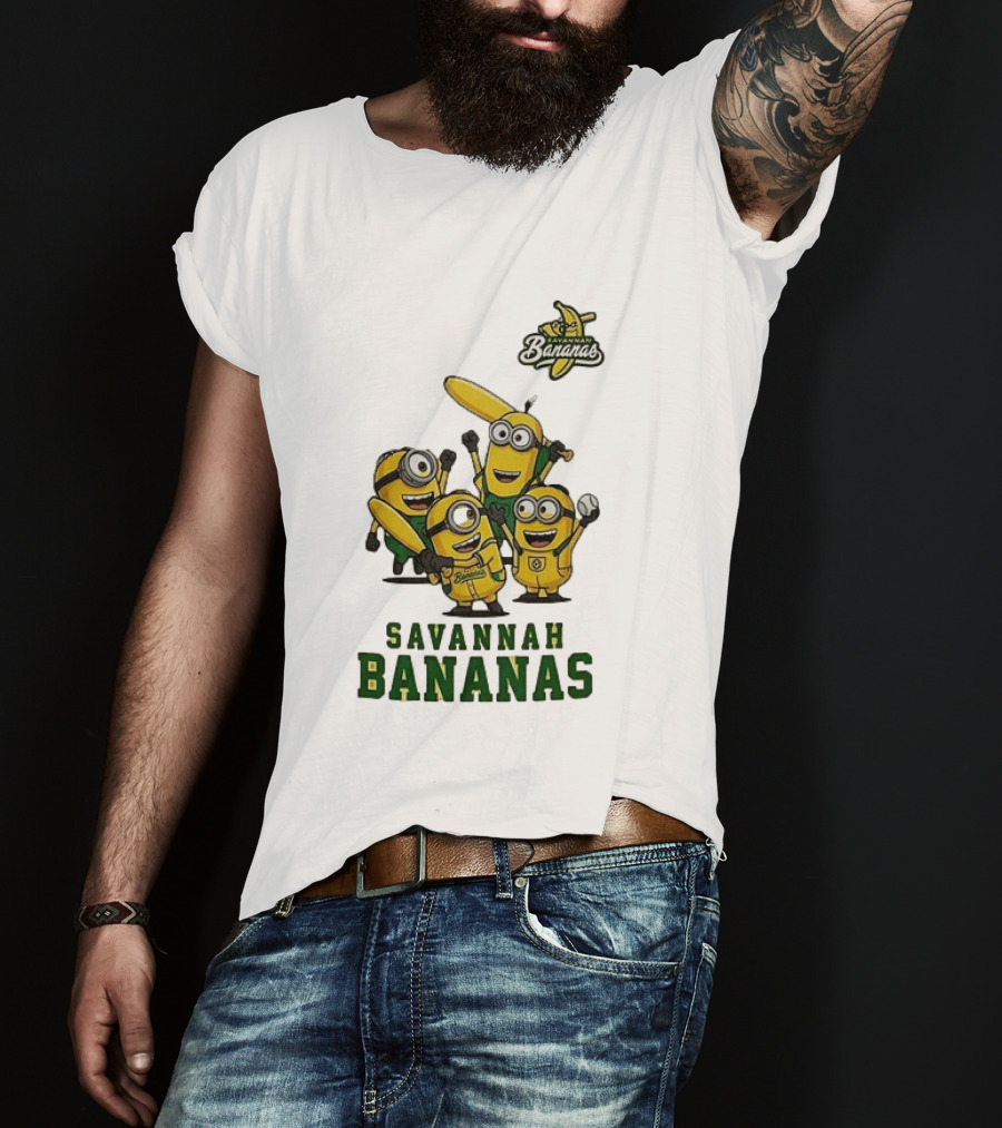 Minions Savannah Bananas Baseball Team Banana Ball Characters T-Shirt