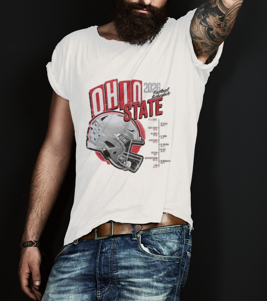Ohio State Buckeyes 2026 Football Schedule Helmet T-Shirt