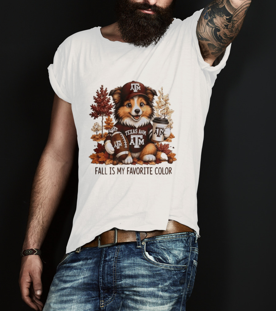 Texas A&M Dog Fall Is My Favorite Color Football Coffee T-Shirt