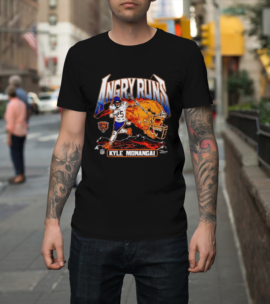Angry Runs Kyle Monangai Chicago Bears Football NFL 2023 T-Shirt