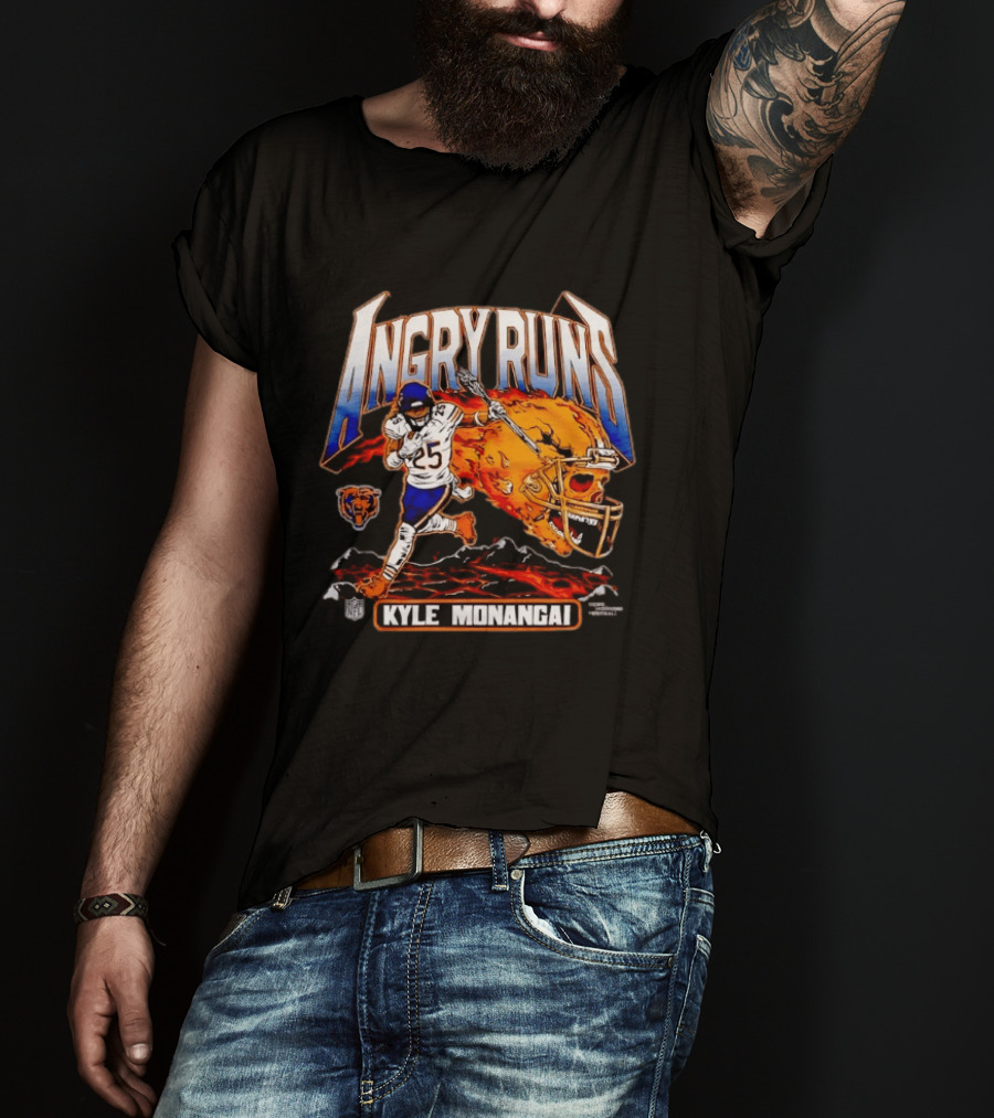 Angry Runs Kyle Monangai Chicago Bears Football NFL 2023 T-Shirt