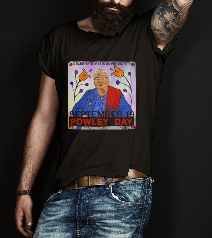 Celebrate Metis Sovereignty September 19 Powley Day With Elder Illustration And Floral Accents T-Shirt