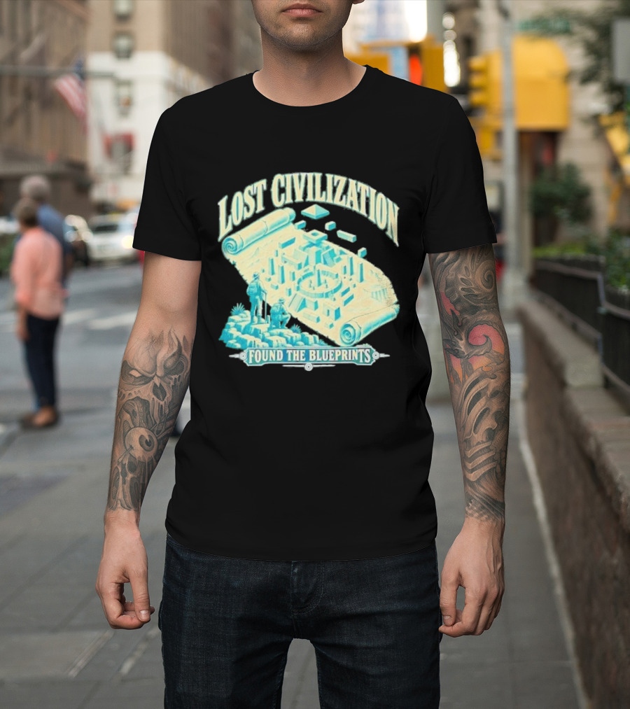 Lost Civilization Ancient Exploration Found Blueprints T-Shirt