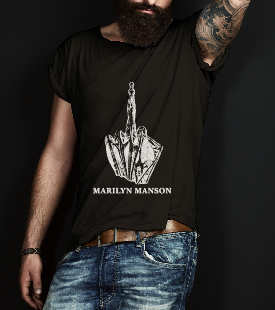 Marilyn Manson Middle Fingers Freaks On Tour 2026 With Rob Zombie T-Shirt