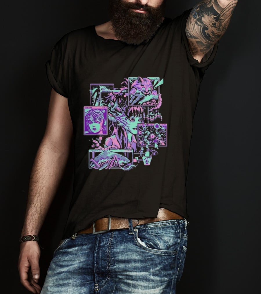 Scarred Crawler Glitch Aesthetic Portraits And Digital Art Panels T-Shirt